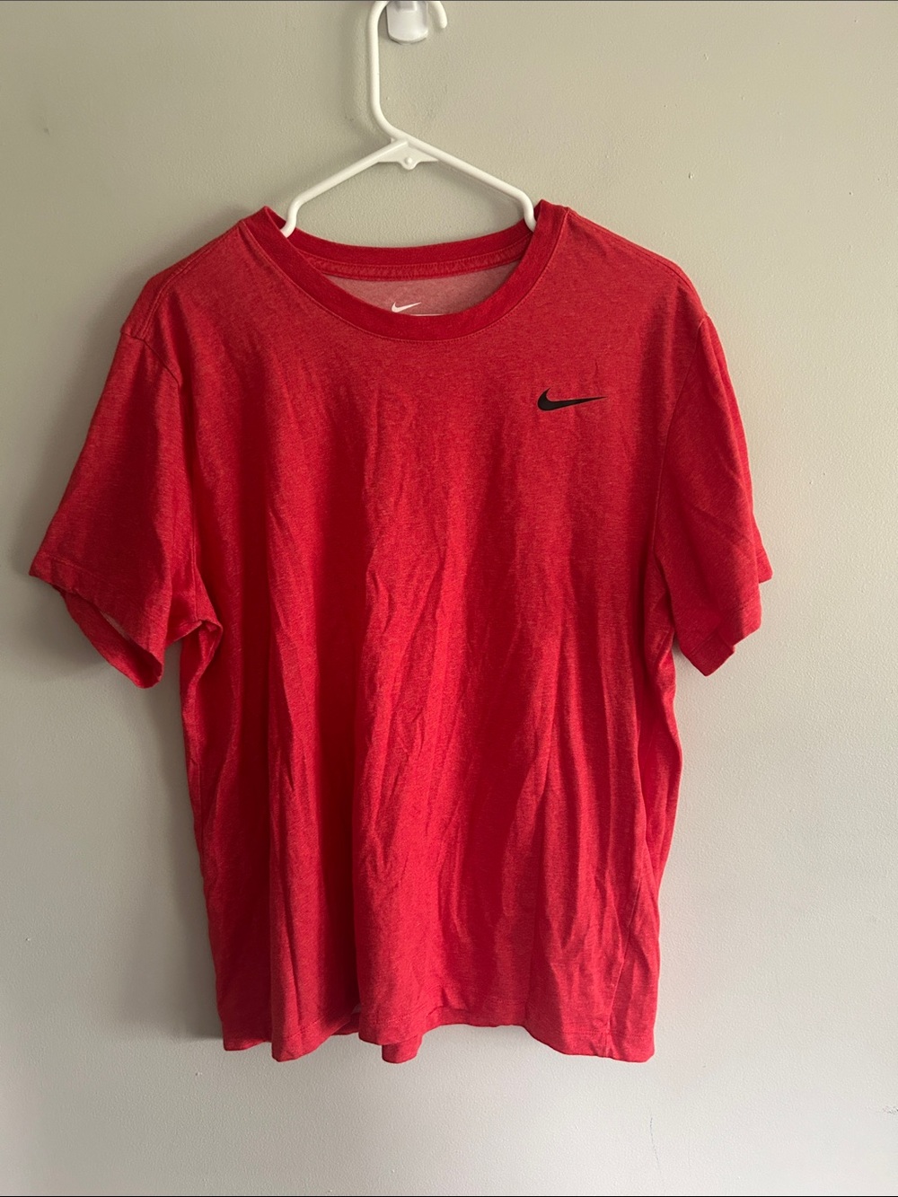 Nike Red Short Sleeve Crew Tee with Black Swoosh